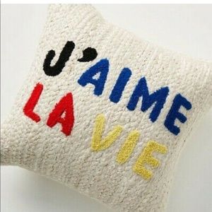 Anthropologie Clare V J'aime La Vie Maisonette French Jute Throw Pillow 18" NWT
